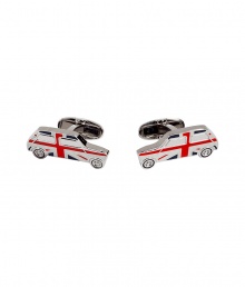 Bring some quirky-cool style to your formal look with these ultra-cool cufflinks from Paul Smith - Miniature car shape with British flag - Pair with a sleek suit and a striped button down