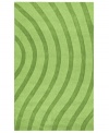 Abstract and absorbing, this unique rug adds movement to any room. Playful, wavy lines reverberate against a forest-green ground, resounding with personality in your home.