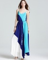 Trend-right color-blocking in cool oceanic hues create a stellar look on this Yumi Kim maxi dress, conjuring up thoughts of tropical Caribbean sea and its soft, sandy shores.