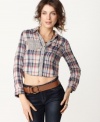 In a street-smart cropped style, this Free People plaid shirt goes from country-cool to city-chic!