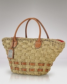 Rising temperatures call for bags like this hand woven tote from Lauren Ralph Lauren. Crafted from corn husk and trimmed in leather, this piece will make a striking contrast to the season's crisp whites.