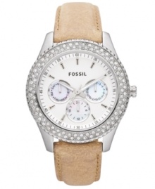 A Dress collection timepiece from Fossil with soothing hues and shimmering accents for those laid-back special evenings.