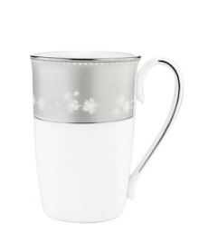 A special addition to your elegant Bellina setting, this mug is crafted in bone china with a delicate floral design and textured white beads finished with stunning platinum trim. From Lenox's dinnerware and dishes collection. Qualifies for Rebate