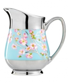 An inspiration, Cru's Madison creamer is designed and named for Madison Arnold, who dreamed of seeing New York but succumbed to leukemia at age 14. Lush cherry blossoms evoke springtime in Madison Square Park and complement Lauderdale dinnerware, too.