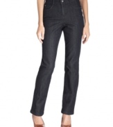 Look your slimmest in these Style&co. boot cut jeans, featuring a special tummy-smoothing panel at the front.