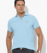 Short-sleeved polo shirt cut for a comfortable, classic fit.