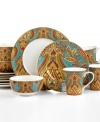 Inspired by the colorways of Indian tapestries, the Demure Turquoise dinnerware set creates captivating beauty through its detailed design. Precious in porcelain, this design is sure to elevate the look of your table.