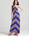 Imbued with vivid stripes, this Trina Turk halter maxi dress will take you from beach jaunts to after-dark fêtes in fabulous style.