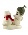 Crafted of pure bisque porcelain, this precious figurine is hand-painted and continues the Snowbabies tradition of lasting childhood innocence and joy. Fine knitted detailing enhances its lovable charm.