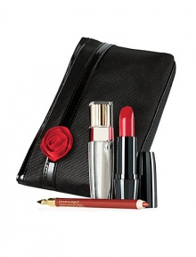 Create your most perfect lip look with this lip essentials collection. Featuring Color Design Lipstick for high potency color, Color Fever Gloss for high lacquered shine and Le Lipstique, all packaged together in a signature cosmetics bag to carry your makeup in style. Available in Blush Pink and Neutral Sweet. Made in USA. 