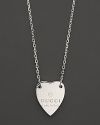 Wear Gucci close to your heart with this engraved necklace from the Trademark collection.