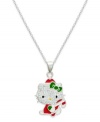 Get into the spirit of the season with this Hello Kitty holiday crystal and enamel accent pendant. Crafted in sterling silver. Approximate length: 18 inches. Approximate drop length: 1 inch.