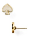 Crafted of 12-karat gold and enamel, this pair of simple stud earrings from kate spade new york will add a dash of the brand's iconic emblem.