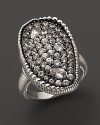 Gleaming white sapphires set in black rhodium in organically shaped sterling silver. By Judith Ripka.