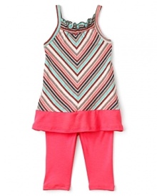 Keep this chic, seventies-inspired striped tunic and leggings set on standby for a quick, knock-their-socks-off outfit.