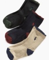 Keep their toes comfy and classy with this three-pack of slack socks from Ralph Lauren.