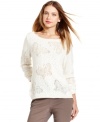 Style&co.'s sweater is charming with pretty gold flecks and a butterfly motif.