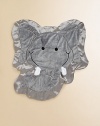 Snuggle up baby in this adorable blanket, made with luxuriously plush minky fabric, trimmed and backed with silky, charmeuse satin, an embroidered cheek-to-cheek smile and a plush embossed ribbon nose.Silky charmeuse satin trimAbout 30 X 36PolyesterMachine washImported