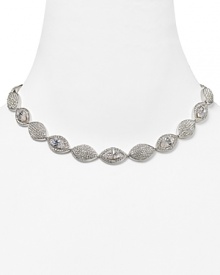 Lora Paolo's silvery link necklace epitomizes clean, classic style, featuring cubic zirconia and crystal links. It's perfect as a finishing flourish to every neckline.