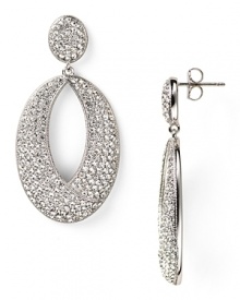 Shape meets sparkle on these silvery drop earrings from Lora Paolo, featuring inset crystals and a delicate oval design.