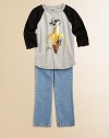 A casual, everyday knit with a whimsical banana print.CrewneckLong raglan sleevesU-shaped hemCottonMachine washImported