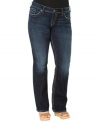 Team your favorite tops with Silver Jeans' bootcut plus size jeans, featuring a flattering dark wash.