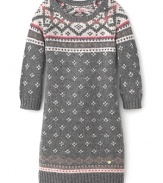 Classic winter perfection, this Juicy Couture sweater dress charms with a trend-right fair isle weave and relaxed silhouette.