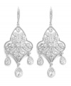 Seasonless style. They're officially known as Autumn Array earrings, but these chic chandeliers from Eliot Danori will look divine all year long! Set in silver tone mixed metal with a secure leverback closure, they're adorned with sparkling crystals and cubic zirconias (4-1/2 ct. t.w.). Approximate drop: 1-6/8 inches.