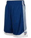 Get a step up on your competition and channel your favorite NBA basketball team with these Oklahoma Thunder shorts from adidas.