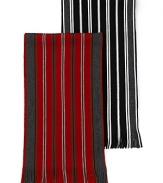 With bold collegiate stripes in luxe wool, this spirited BOSS Black wool scarf makes a bright addition to your winter wardrobe.