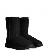 A true original and casually stylish go-to from UGG Australia, the classic short boot is a perennial must - Crafted from twin-faced sheepskin featuring exposed seams, reinforced heel, traction outsole and signature UGG label, fleece lining for superior warmth and comfort - Shorter, mid-calf height ideal for wearing under or over pants - Truly versatile, perfect for pairing with everything from jeans and pea coats to sport pants and parkas