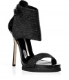 The certifiable must-have shoes of the season, these fashion-forward Camilla Skovgaard sandals are undeniably sexy - Front strap, small front platform, harness detail at ankle with buckle closure, ultra-high stiletto heel - Pair with printed jeans and a blazer or an eye-catching cocktail frock