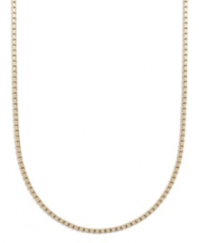 A simple chain adds a ton of dimension. Giani Bernini's intricate box chain is crafted in 24k gold over sterling silver. Approximate length: 16 inches.