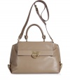 Invest in classic style with this refined tote from Salvatore Ferragamo - Front flap with gold-tone Gancini detailed closure, top carrying handle, adjustable and convertible shoulder strap, Gancini side detail, back zip pocket - Great for everyday use or for off-duty chic