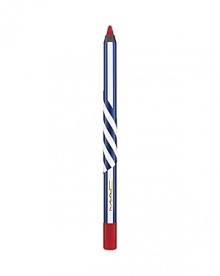 A new generation of long wearing lip pencil technology. Glides on fluidly and adheres instantly. Defines the lips with an instant release of rich, saturated color. Pro-longs the hours between re-application. Transfer proof. Packaged in blue and white stripes, it's a match to everything Hey, Sailor! Limited edition.