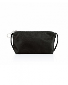 A purse-sized pouch-style zip-up makeup bag of lightweight nylon. Available in signature M.A.C black only.