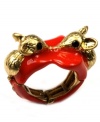 Whimsical and wonderful! Multiple mice adorn this adjustable heart-shaped cocktail ring from RACHEL Rachel Roy. Crafted in gold tone mixed metal, it's sure to be a stylish conversation piece. Ring adjusts to fit finger.