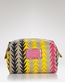 Hit print with this nylon pouch from MARC BY MARC JACOBS. Bold stripes and a logo plaque make this piece a cool spot for cosmetics.