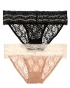 A sheer floral lace thong in a flattering silhouette from b.tempt'd.