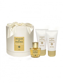 The best products from the Magnolia Nobile collection are presented in this deluxe Acqua di Parma hat box, making it the perfect luxurious holiday gift. Set contains: Eau de Parfum; Bath Gel and Body Cream, 1.7 oz. each. 