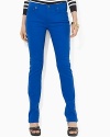 Designed with a sleek straight leg, a timeless pant is crafted with a hint of stretch to flatter the figure.