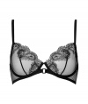 Sultry black lace-trim soft cup bra - Turn up the heat in the boudoir with this sexy bra - Gorgeous feather lace detail and kittenish yet comfortable fit - Perfect under any outfit - Made by La Perla, the high-end lingerie company loved by A-list celebrities