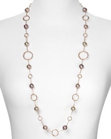 Pearls are a classic choice, yet Majorica gives them a modern spin. With contemporary rose gold loops and delicate stations, this piece exudes cool sophistication.