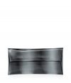 Finish your look on a futuristic note with Jil Sanders ultra unique iridescent envelope clutch - Flap with snap closures, flat silhouette, two front slit pockets - Pair with minimalist separates for a fashion-forward finish