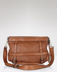 Washed leather lends vintage cool to this go-anywhere messenger bag from Burberry.