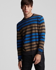 Get instant on-trend style with this boldly striped sweater from MARC BY MARC JACOBS.