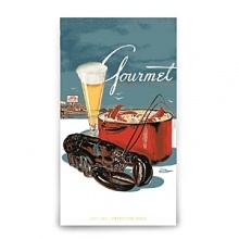 Bring your favorite magazine to the beach...twice! This whimsical Condé Nast beach towel boasts a reprint of one of Gourmet magazine's coolest summer covers.