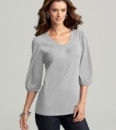 Soft, billowing balloon sleeves give Style&co.'s sweater a unique, romantic look. The affordable price makes this a must-have for every closet!