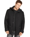 Face the elements with confidence in this stylish water and wind-resistant coat from Hawke & Co.