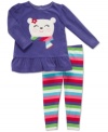 Wrap her up in coziness with this adorable ruffle-hem shirt and rainbow-striped leggings from Carter's.